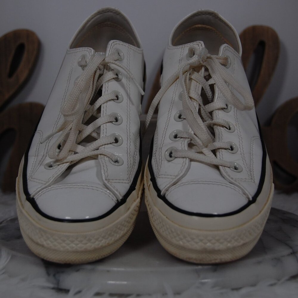 Converse Chuck Taylor All Star 70 Ox Low Top Lace Up White Patent 162439C Sz 7.5